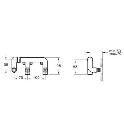 VitrA Ankastre Lavabo Bataryası A42844 Sıva Altı Grubu - Krom - 2