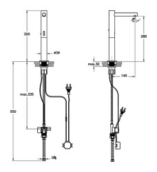 VitrA Aquasee Temassız Lavabo Bataryası A4722326 Çanak - Elektrikli - Tek Su Girişli - Bakır - 2