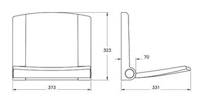 VitrA Arkitekta Duş Oturağı A44473 Akrilik - 370x320x65 mm - 2