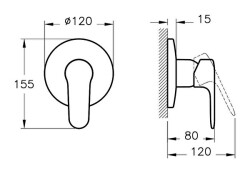 Artema Root Round Ankastre Duş Bataryası A42728 Sıva Üstü Grubu - Krom - 2