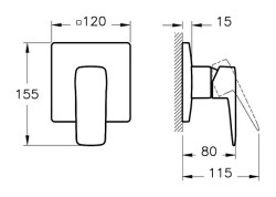 Artema Root Square Ankastre Duş Bataryası A42751 Sıva Üstü Grubu - Krom - 3