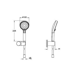 Artema Base Round A45906 3F El Duşu Takımı, Krom - 2