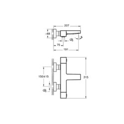 Artema Base Square A47302 Termostatik Banyo Bataryası, Krom - 2