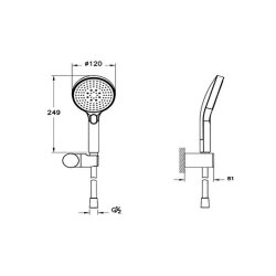 Artema Core Round A4591424 3F El Duşu Takımı, Fırçalı Bakır - 2