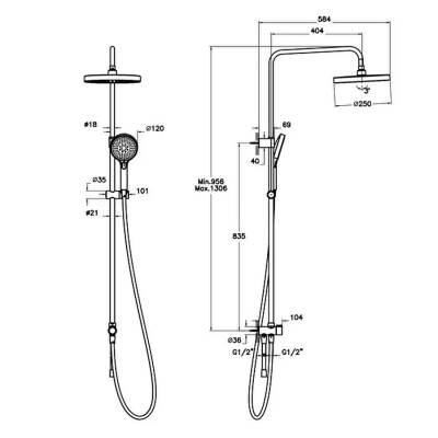 Artema Core Round A4591874 250 Duş Kolonu, Soft Altın - 2