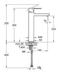 Artema Flo S Lavabo Bataryası A4194023 Yüksek - Altın - 2