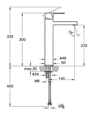 Artema Flo S Lavabo Bataryası A4194023 Yüksek - Altın - 2