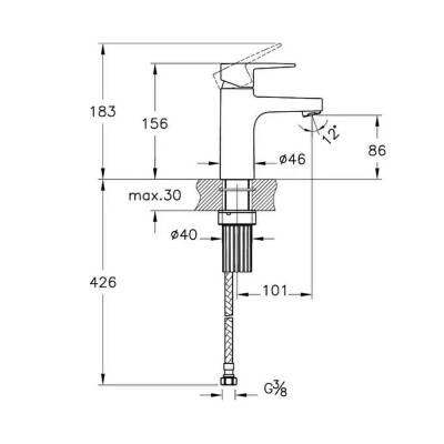Artema Flow Square Lavabo Bataryası A43044, Krom - 3
