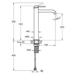 Artema Minimax Round A4353425 Lavabo Bataryası, Fırçalı Altın - 2