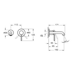 Artema Minimax Round A4353729 Ankastre Lavabo Bataryası Kısa, Soft Bakır - 2