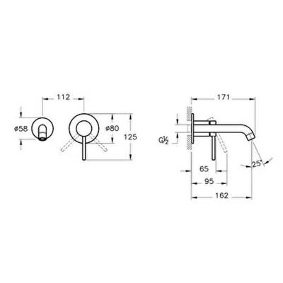 Artema Minimax Round A4353729 Ankastre Lavabo Bataryası Kısa, Soft Bakır - 2