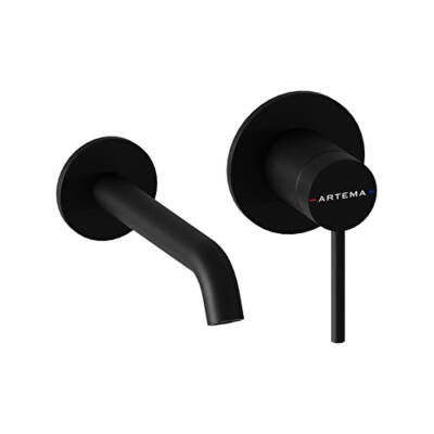 Artema Minimax Round A4353736 Ankastre Lavabo Bataryası Kısa, Mat Siyah - 1
