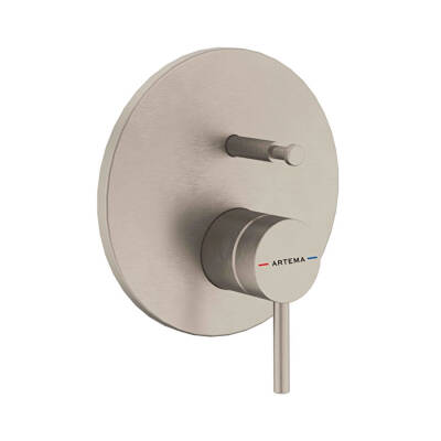 Artema Minimax Round A4362034 Ankastre Mekanik Banyo Bataryası, Fırçalı Nikel - 1