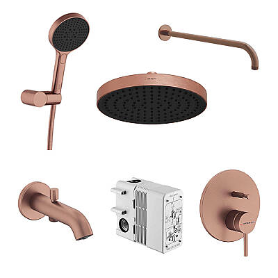 Artema Minimax Round Ankastre Duş Banyo Seti, Fırçalı Bakır - 1