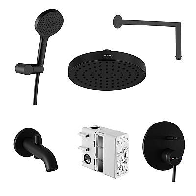 Artema Minimax Round Ankastre Duş Banyo Seti, Mat Siyah - 1