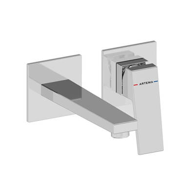 Artema Minimax Square A43592 Ankastre Lavabo Bataryası Kısa, Krom - 1