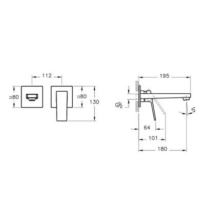 Artema Minimax Square A4359274 Ankastre Lavabo Bataryası Kısa, Soft Altın - 2
