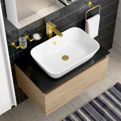 Artema Minimax Square A4372425 Lavabo Bataryası, Fırçalı Altın - 3