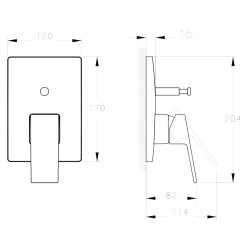 Artema Minimax Square A4373236 Ankastre Banyo Bataryası, Mat Siyah - 2