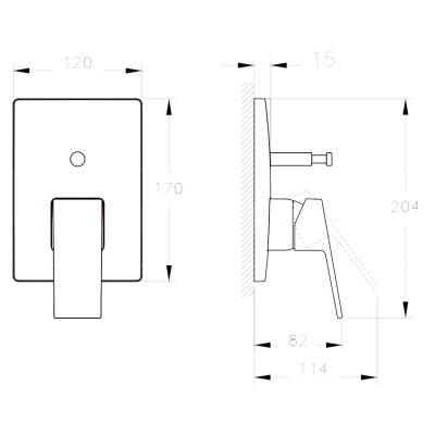 Artema Minimax Square A4373236 Ankastre Banyo Bataryası, Mat Siyah - 2