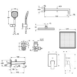 Artema Minimax Square Ankastre Duş Banyo Seti, Mat Siyah - 2