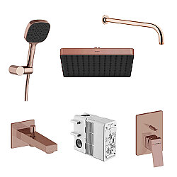 Artema Minimax Square Ankastre Duş Banyo Seti, Soft Bakır