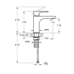 Artema Root Round A4270674 Lavabo Bataryası, Soft Altın - 2