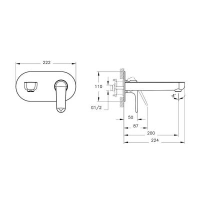 Artema Root Round A4272129 Ankastre Lavabo Bataryası, Soft Bakır - 2