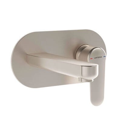 Artema Root Round Ankastre Lavabo Bataryası A4272134 Sıva Üstü Grubu - Fırçalı Nikel - 1