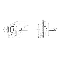 Artema Root Round Banyo Bataryası A42725 Krom - 2