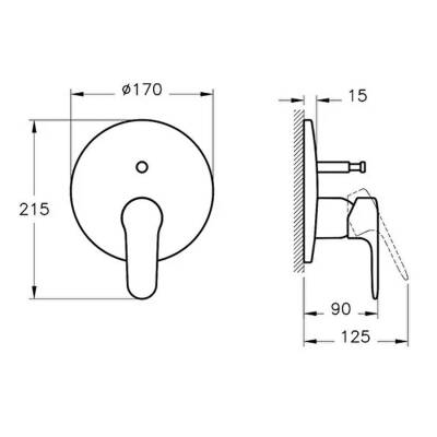 Artema Root Round Ankastre Banyo Bataryası A42727 Sıva Üstü Grubu - Krom - 2