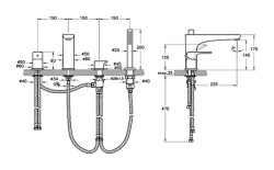 Artema Root Round Küvet Bataryası A42743 4 Delikli - Krom - 2