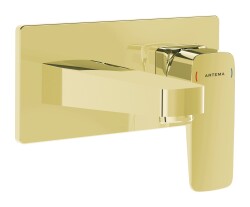 Artema Root Square Ankastre Lavabo Bataryası A4273823 Sıva Üstü Grubu - Altın