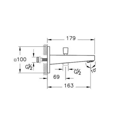 Artema Root Square A4313134 Ankastre El Duşlu Çıkış Ucu, Fırçalı Nikel - 2