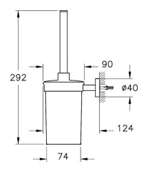 VitrA Base 200 Tuvalet Fırçalığı A44104 Duvardan - Krom - 3