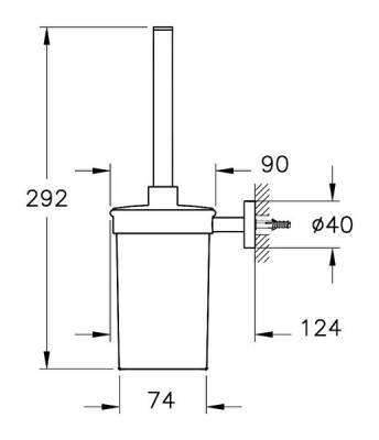 VitrA Base 200 Tuvalet Fırçalığı A44104 Duvardan - Krom - 3