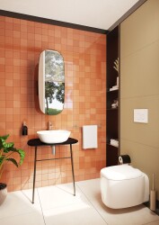 VitrA Plural Çanak lavabo 7810B401-0016 Oval - kompakt - 45x38 cm - armatür deliksiz - su taşma deliksiz - Clean - mat beyaz - 2