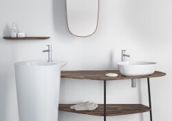 VitrA Plural Çanak lavabo 7810B401-0016 Oval - kompakt - 45x38 cm - armatür deliksiz - su taşma deliksiz - Clean - mat beyaz - 3