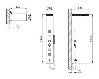 VitrA Shake Masajlı Duş Sistemi A45807 Beyaz - 3