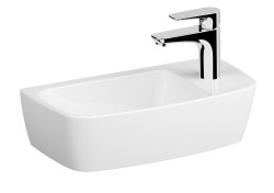 VitrA Shift Çanak lavabo 7070B003-1081 Dikdörtgen - kompakt - 50x25 cm - sağdan tek armatür delikli - su taşma deliksiz - beyaz