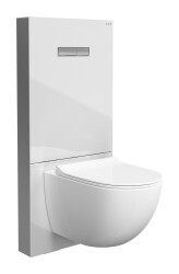 VitrA Vitrus Duvar Önü Cam Rezervuar 770-5760-01 asma klozetler için - cam gövdeli - beyaz - 3/6 L