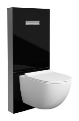 VitrA Vitrus Duvar Önü Cam Rezervuar 770-5761-01 asma klozetler için - cam gövdeli - siyah - 3/6 L