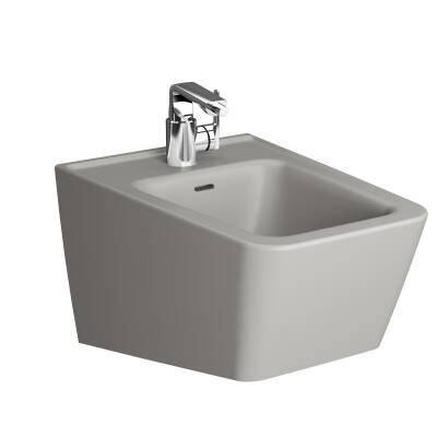 VitrA Equal Asma bide 7246B476-0288 Gizli montajlı - 54 cm - tek armatür delikli - su taşma delikli - yanlardan deliksiz - Clean - mat taş gri - 1