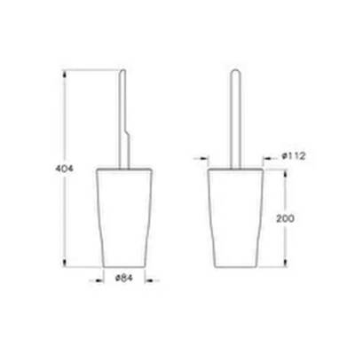 VitrA Eternity Tuvalet Fırçası (Siyah-Siyah) (Yerden) A4432239 - 2
