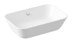 VitrA Geo Çanak lavabo 7425B001-0012 Dikdörtgen - 60x39 cm - armatür deliksiz - su taşma delikli - mat beyaz 