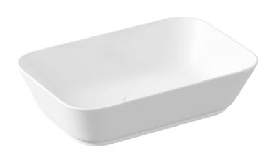 VitrA Geo Çanak lavabo 7425B001-0016 Dikdörtgen - 60x39 cm - armatür deliksiz - su taşma deliksiz - mat beyaz - 1