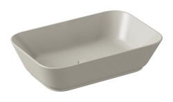 VitrA Geo Çanak lavabo 7425B020-0016 Dikdörtgen - 60x39 cm - armatür deliksiz - su taşma deliksiz - mat bej 
