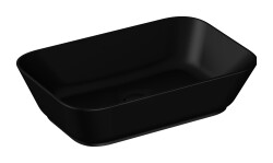VitrA Geo Çanak lavabo 7425B083-0016 Dikdörtgen - 60x39 cm - armatür deliksiz - su taşma deliksiz - mat siyah 