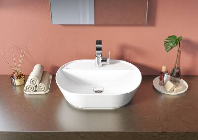 VitrA Geo Çanak lavabo 7428B003-0041 Oval - 55x43 cm - tek armatür delikli - su taşma deliksiz - beyaz - 2