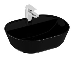 VitrA Geo Çanak lavabo 7428B070-0041 Oval - 55x43 cm - tek armatür delikli - su taşma deliksiz - siyah